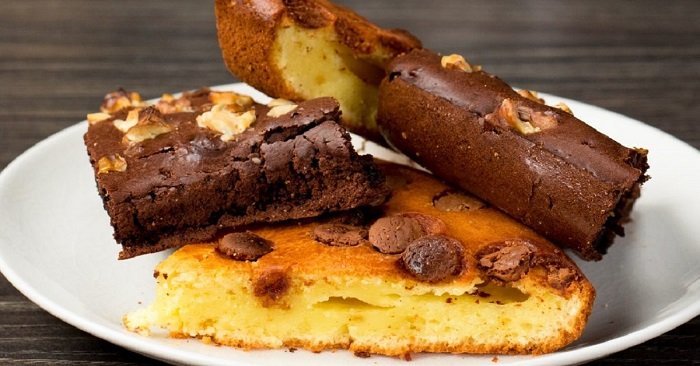 ванильный кекс с шоколадом